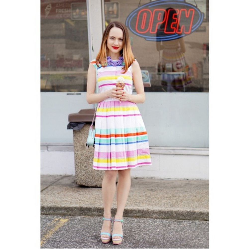 Kate Spade Multi Cape Stripe Shirtdress - size 4